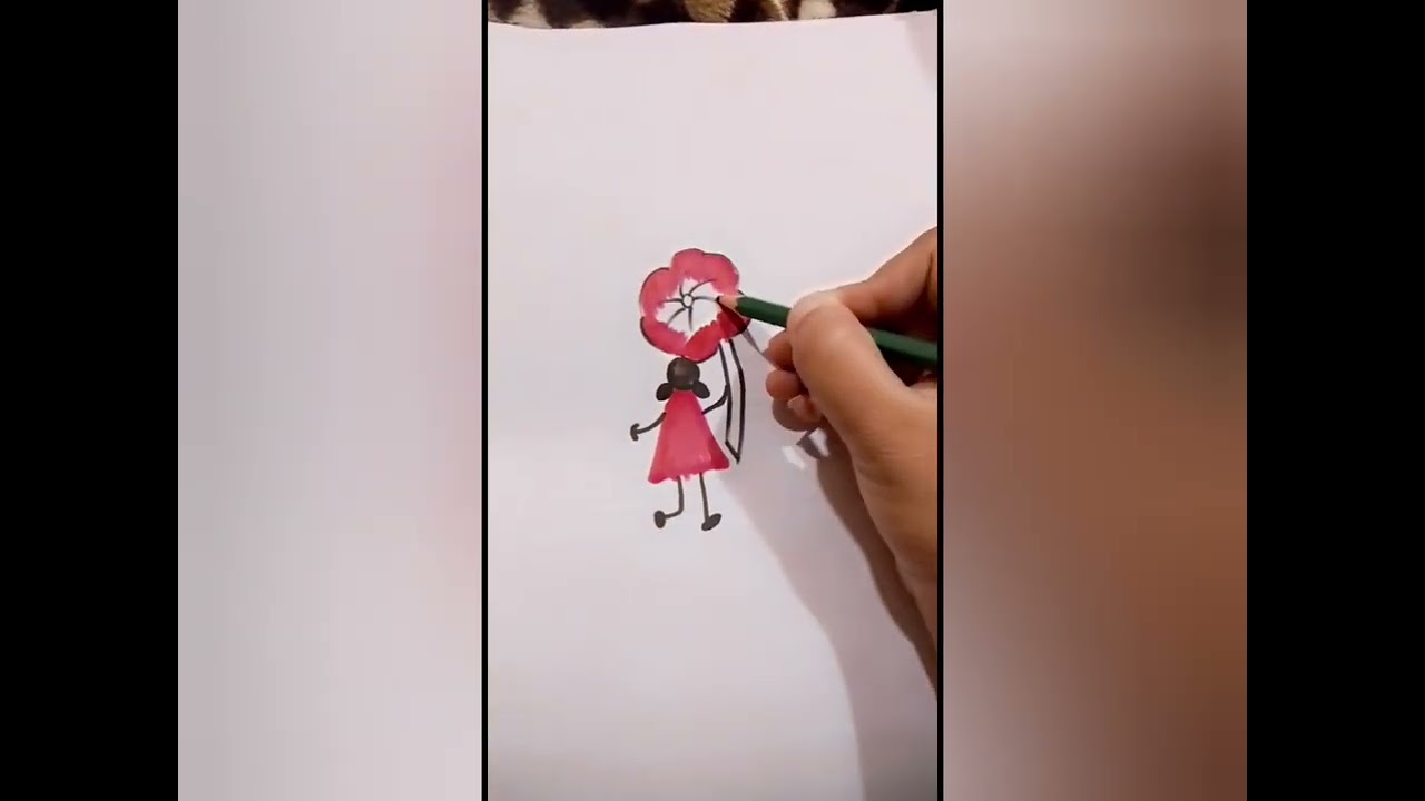 Draw a girl with flower
