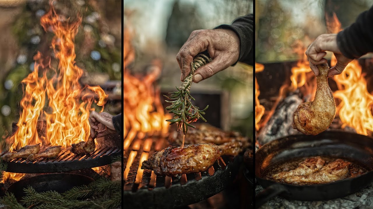 🍗 BEST BBQ CHICKEN IN THE WORLD 👍 - OUTDOOR ASMR COOKING