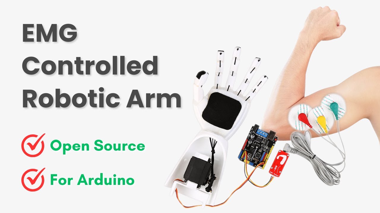 EMG Controlled Robotic Arm for Arduino EMG Sensor, DIY Kit for School Science Education, STEM
