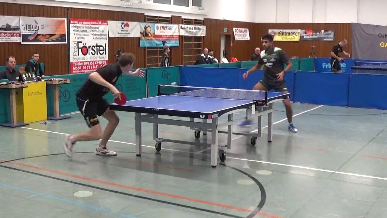 Guman vs Sriram India DJK Effeltrich vs Leiselheim 3  Bundesliga Table Tennis 20171104 Stativ 2