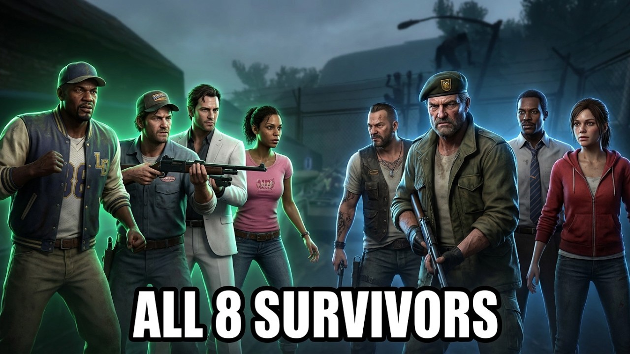 Left 4 Dead 2 - The Extinction With All 8 Survivors (L4D Beta Animations)