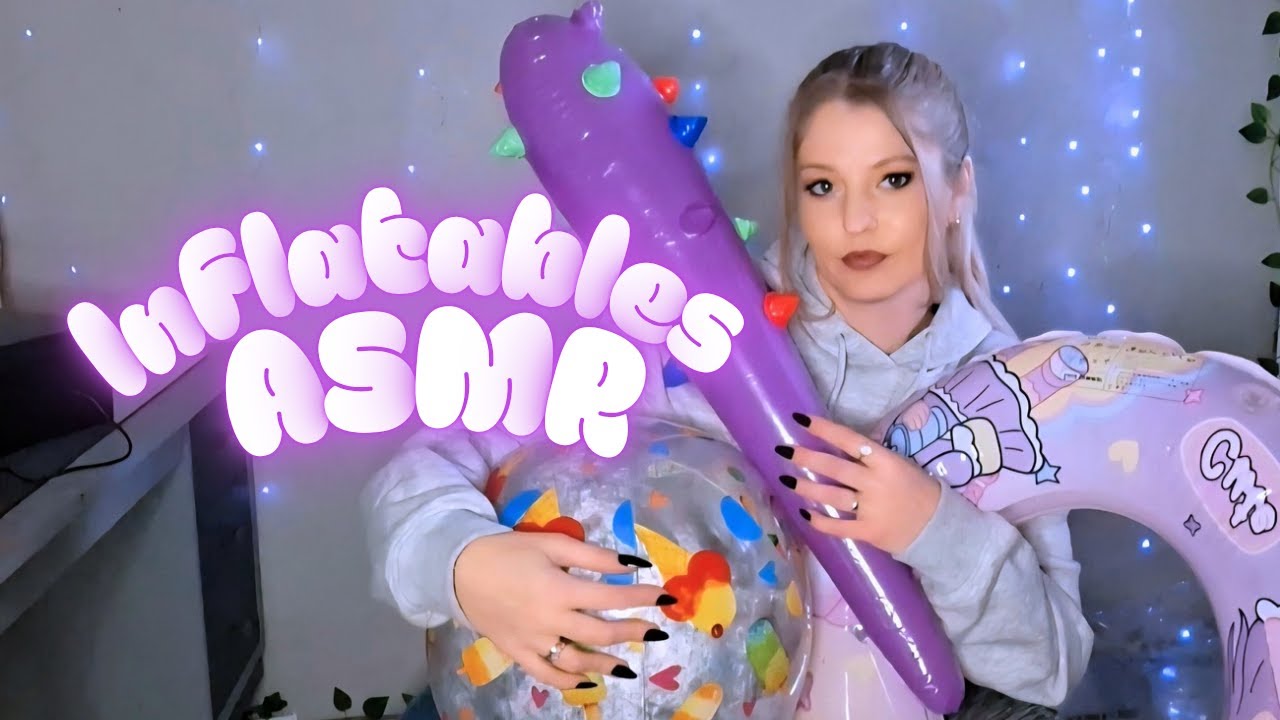Inflating Pool Floats While Sitting on a Yoga Ball | Satisfying ASMR Sounds 💜