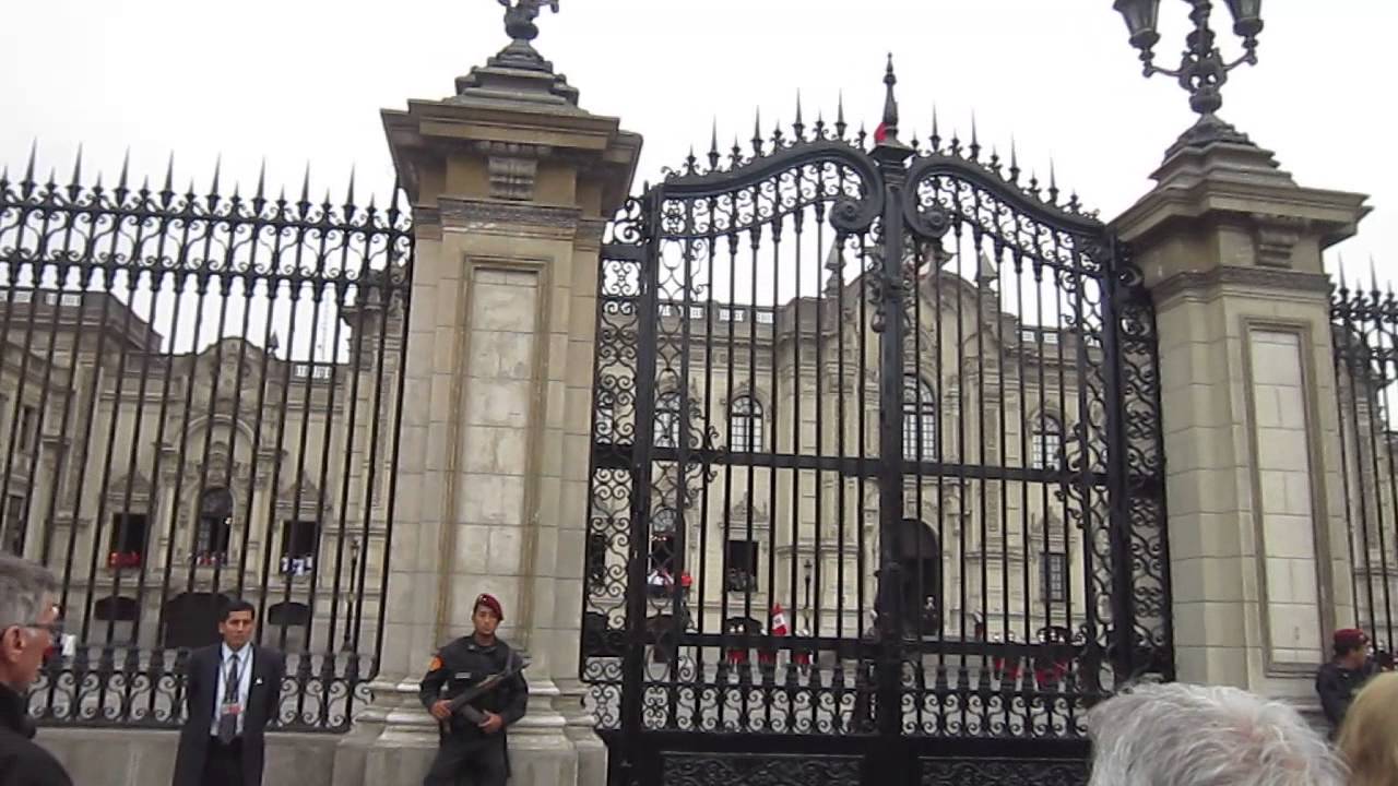 Changing of the guard in Peru to Carl Orf's O Fortuna, Carmina Burana (AKA the X Factor theme tune))