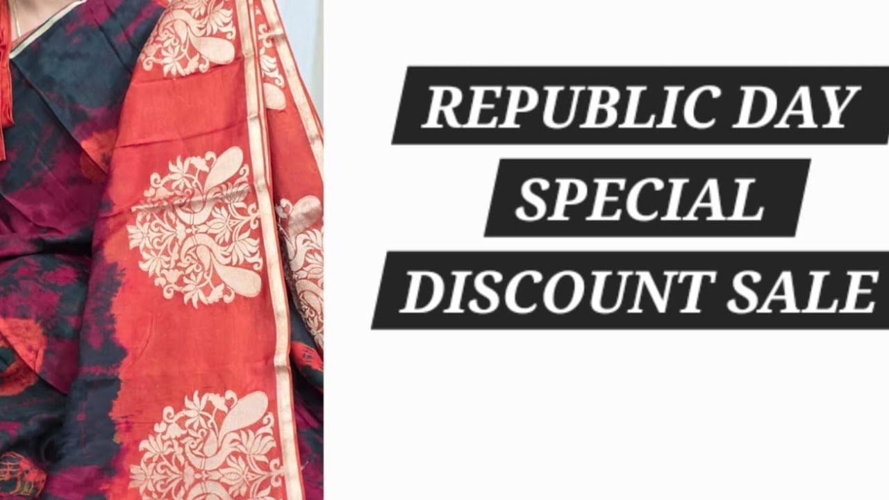 REPUBLIC DAY SPECIAL DISCOUNT SALE ON PURE JUTE  GEORGETTE, CHINNON sarees | Give away | 8688637474