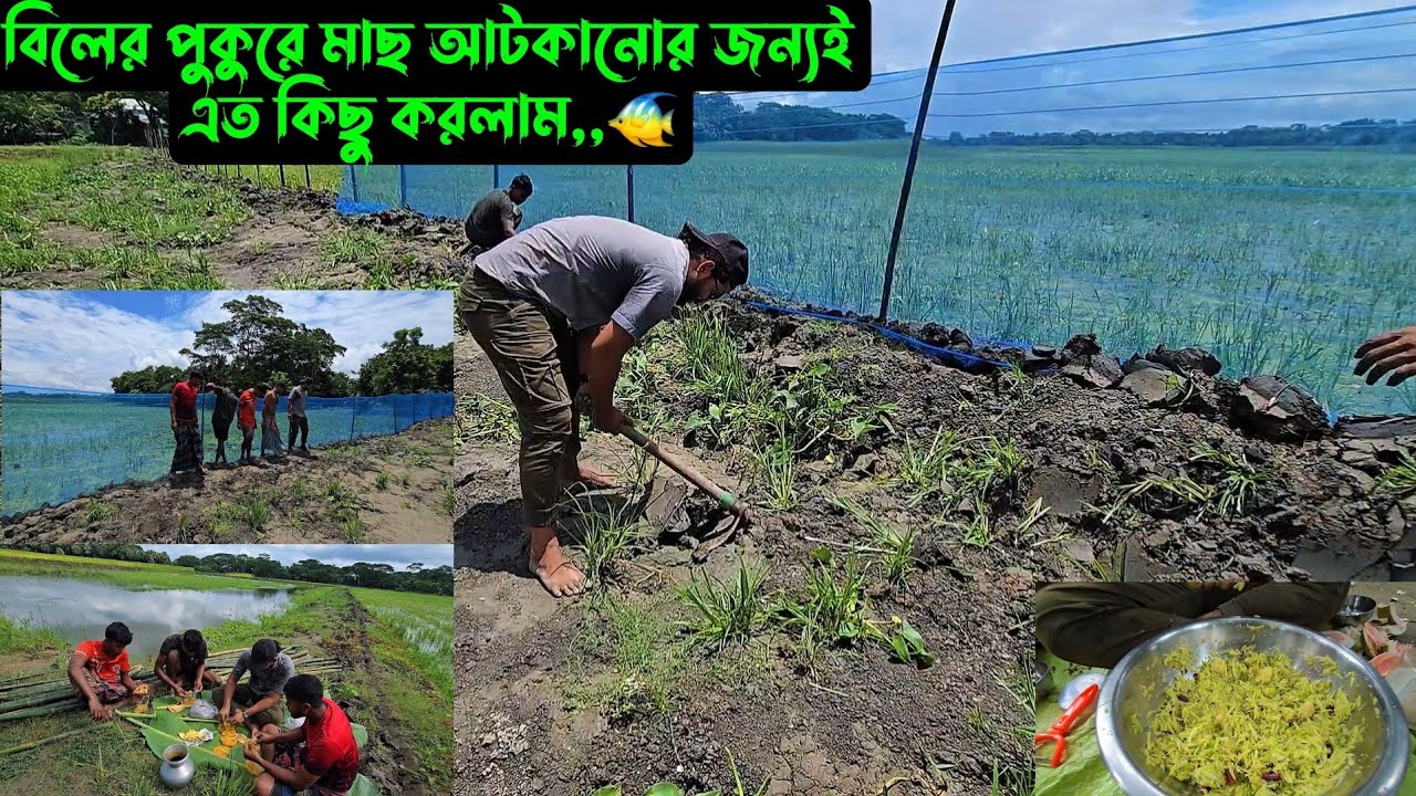 বিলের পুকুরে মাছ আটকানোর জন্যই এত কিছু করলাম,,🐠