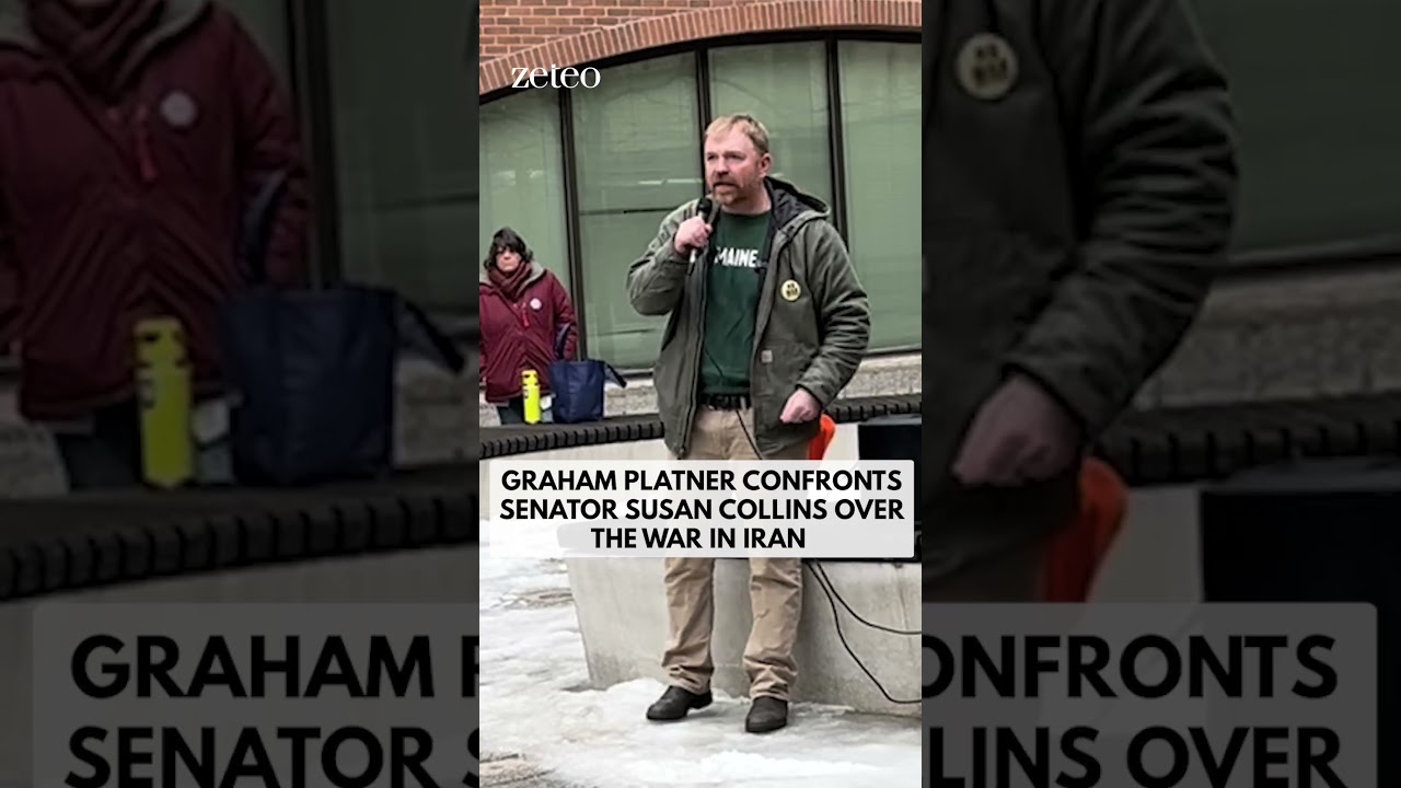 Graham Platner confronts Senator Susan Collins over the war in Iran