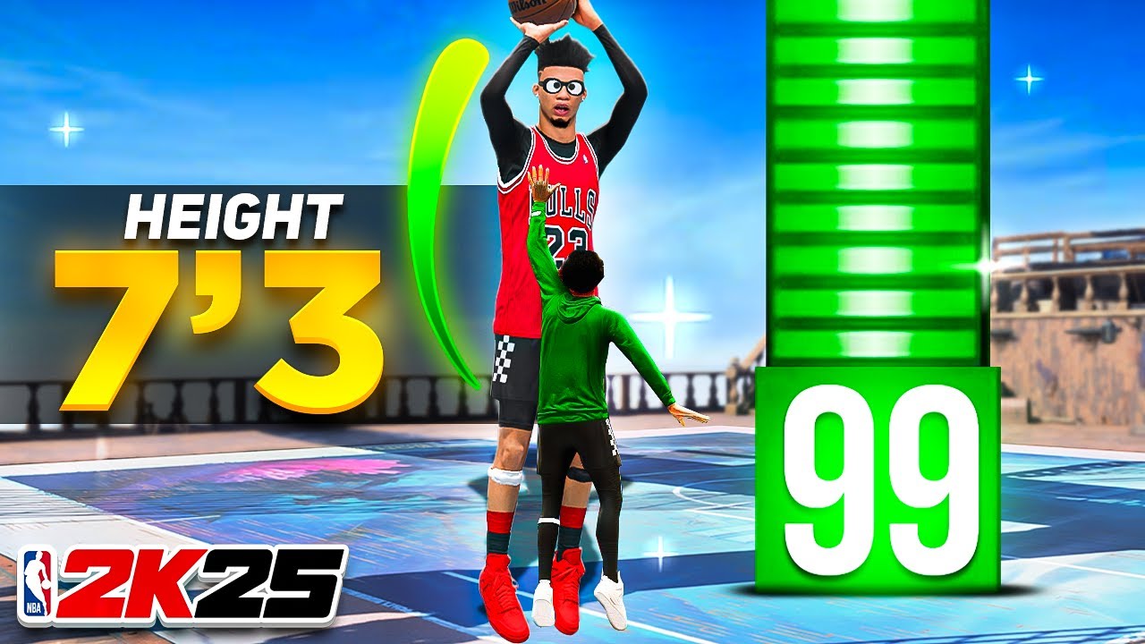 I Used a 7'3 BUILD But with a 99 3PT RATING in NBA 2K25..