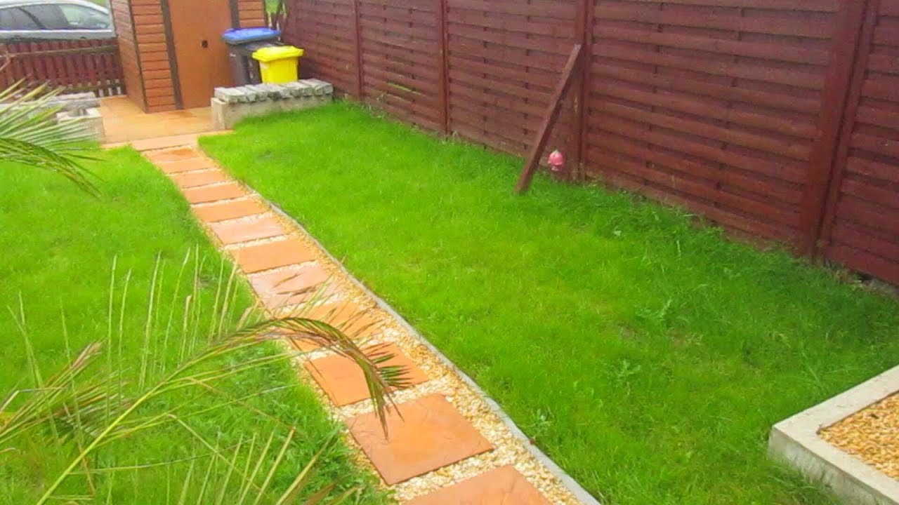 Gartenweg Aus Betonplatten und Zierkies DIY