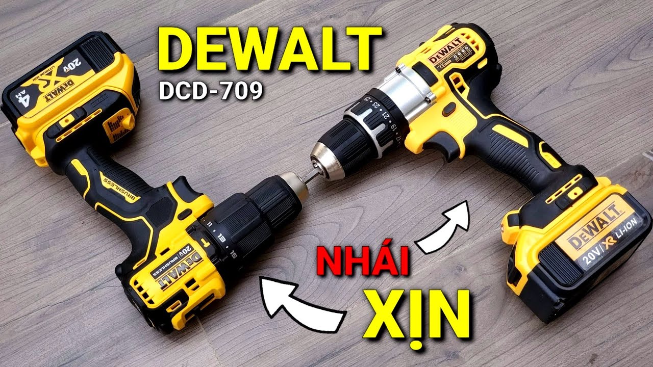 DEWALT fake  vs original DCD709 so sánh máy khoan DEWALT hàng xịn và hàng nhái