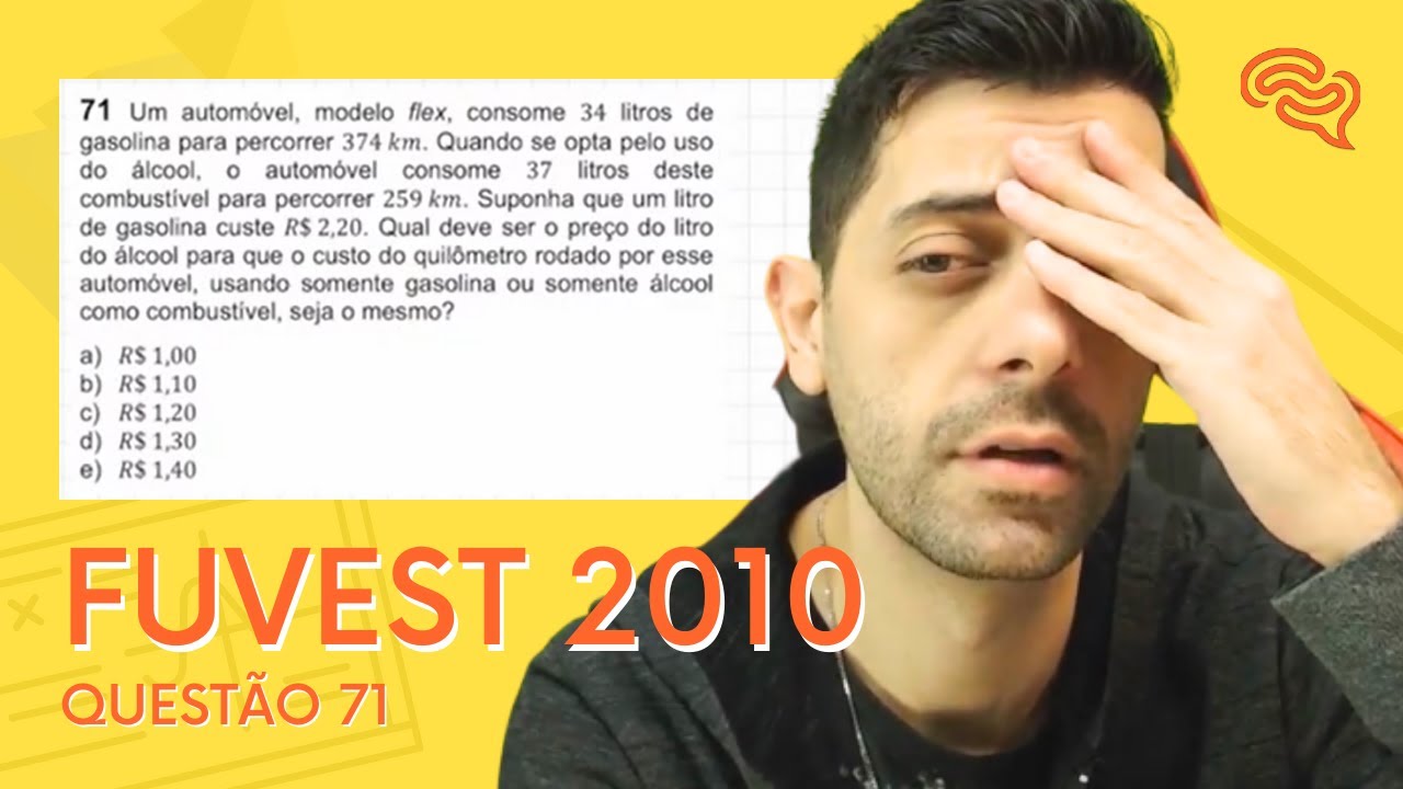 FUVEST 2010 - Q71 - Um automóvel, modelo flex, consome 34 litros de gasolina para