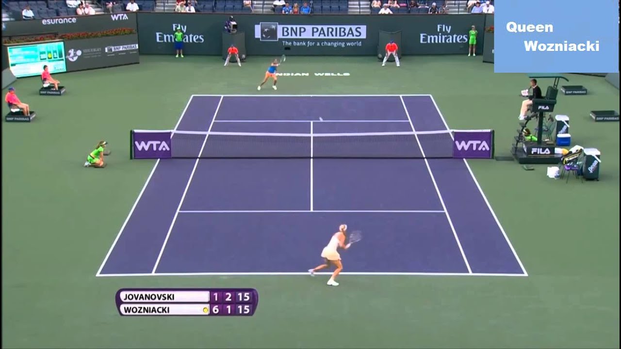 Wozniacki vs Jovanovski 2014 Indian Wells Highlights