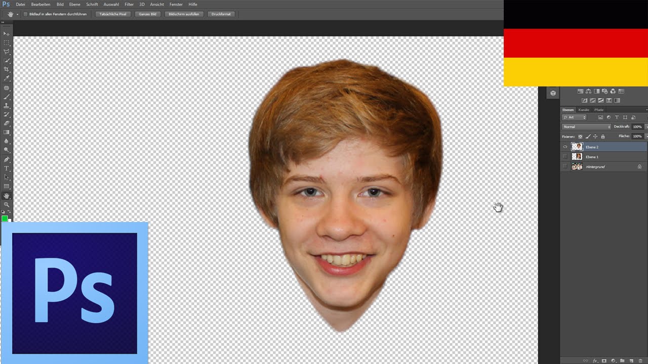 Tutorial: Kopf in anderes Bild einfügen mit Photoshop 6 (German)