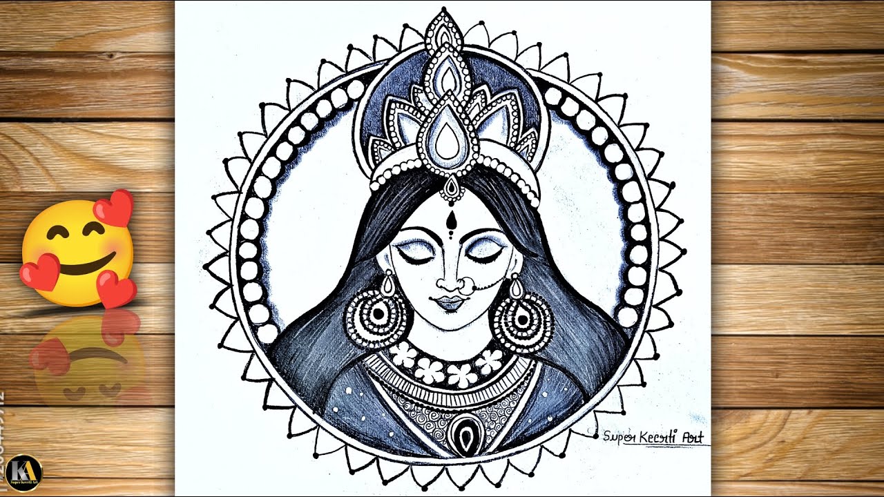 Devi Durga maa Pencil Sketch Goddess FaceDrawing | Shading Girl Drawing | ArtsTutorial