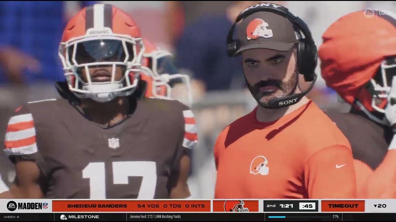 Madden NFL 26 2026 season regular season week 4 Cleveland Browns vs. Dallas Cowboys
