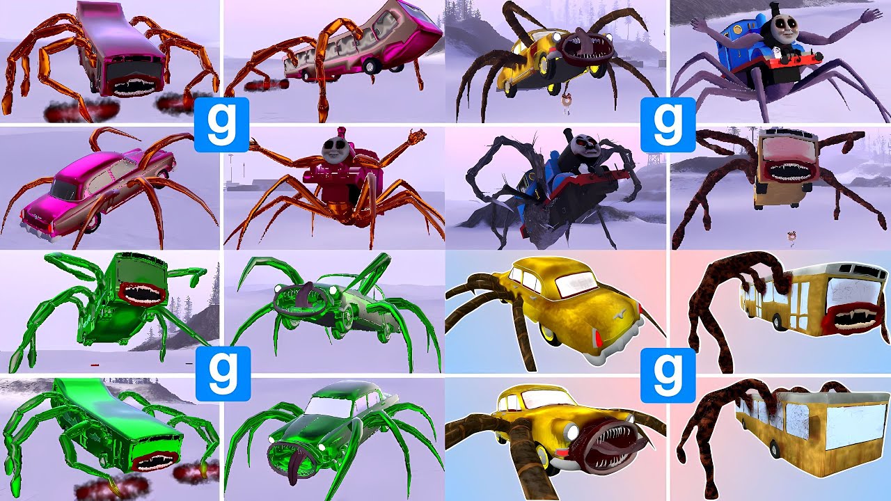 Evolution Of Eater Family - Everything turning into Scary Monsters: Bus Eater, Car Eater in GMod