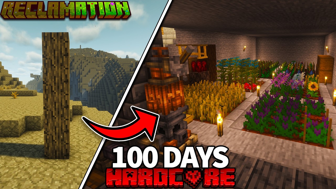 I Survived 100 Days in RECLAMATION In HARDCORE MINECRAFT!