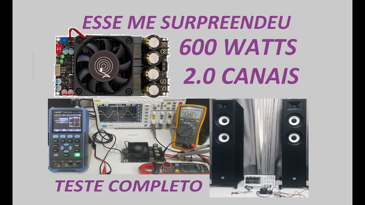 Amplificador digital chinês 600 Watts 2.0 canais alta qualidade bom e barato com TPA3255.