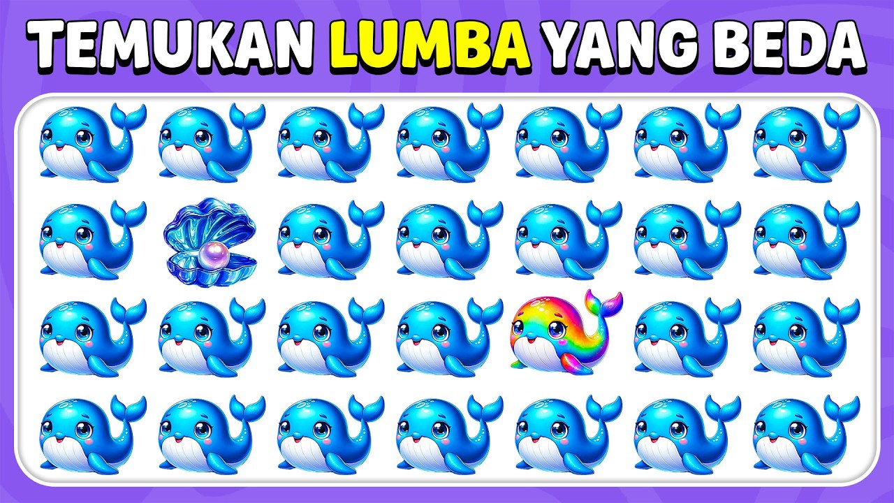 Temukan Emoji Yang Beda - Hewan Laut 🐋🦈🐙 | 40 Level Ultimate | Kuis Lebah