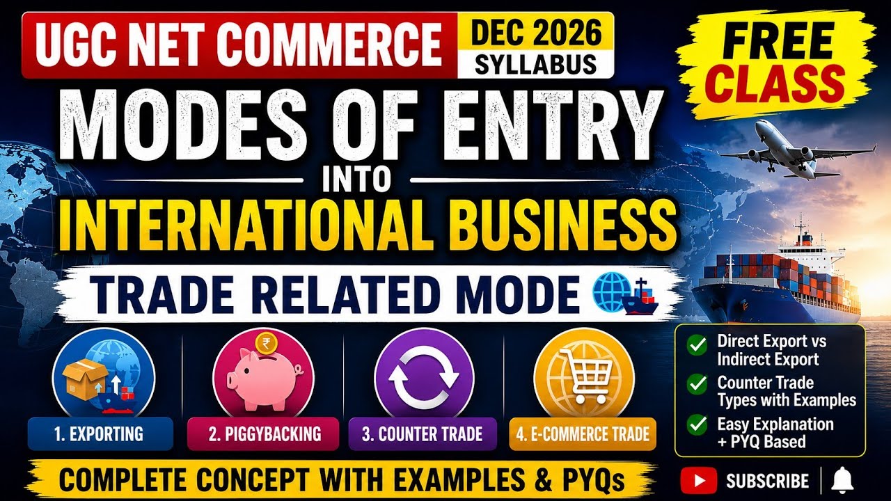 UGC NET Commerce Dec 2026 | Unit 1 International Business | FREE Class | Beginner to Advanced #video