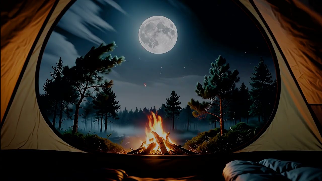 Fogata relajante 🔥 Noche de Camping 🌙 | SIN ADS | oscurecimiento gradual