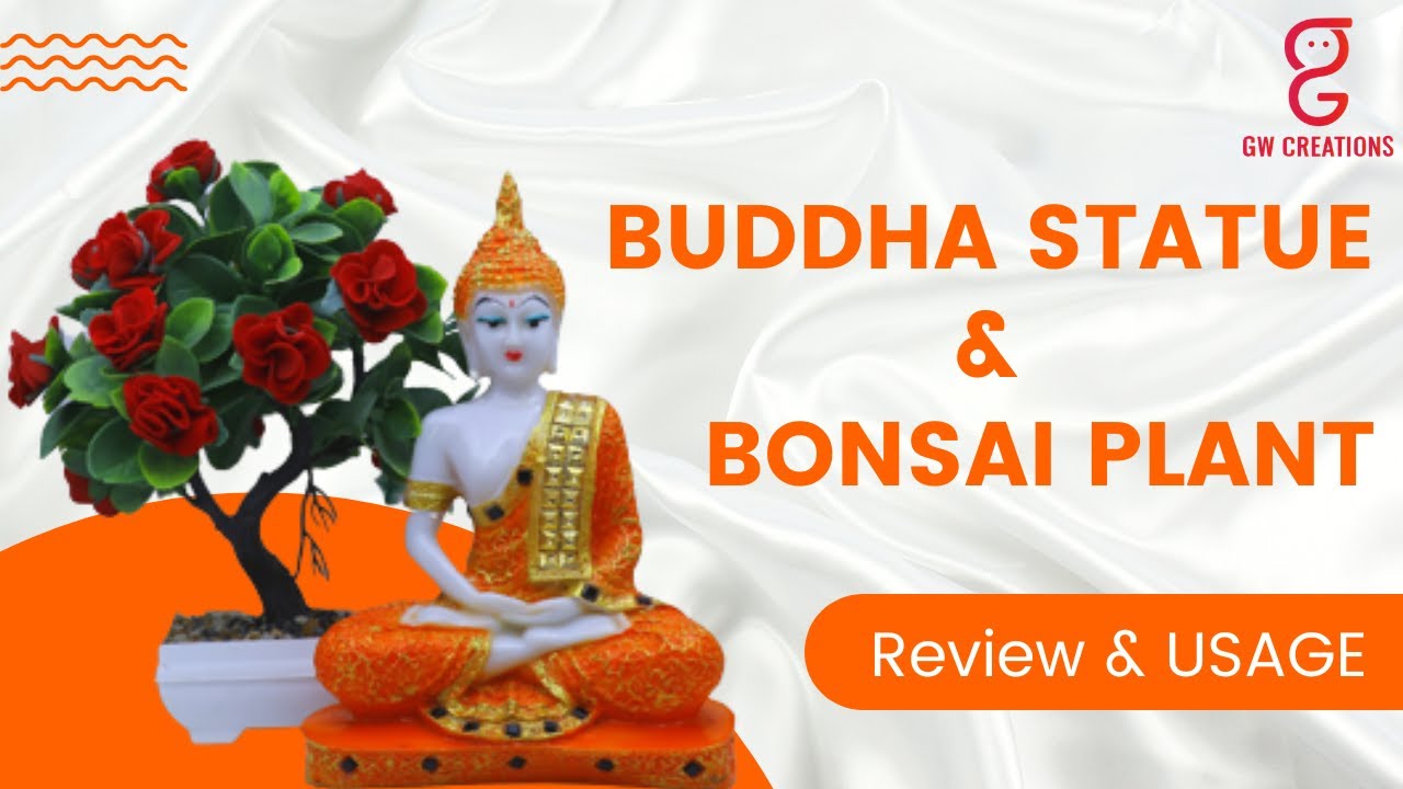 Buddha statue and Red Rose Bonsai Plant | Review and usage | Orange Shading | GW Creations