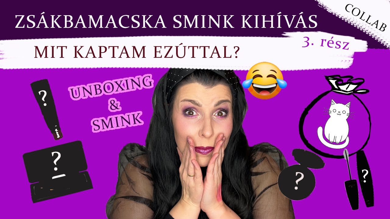 ZSÁKBAMACSKA SMINK KIHÍVÁS 3. rész | Vajon mi van a dobozban? / Collab Erikával, Sminkes Sziget /