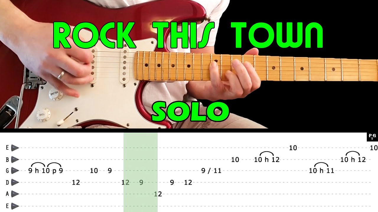 ROCK THIS TOWN - Guitar lesson - Guitar solo (with tabs) - Stray Cats