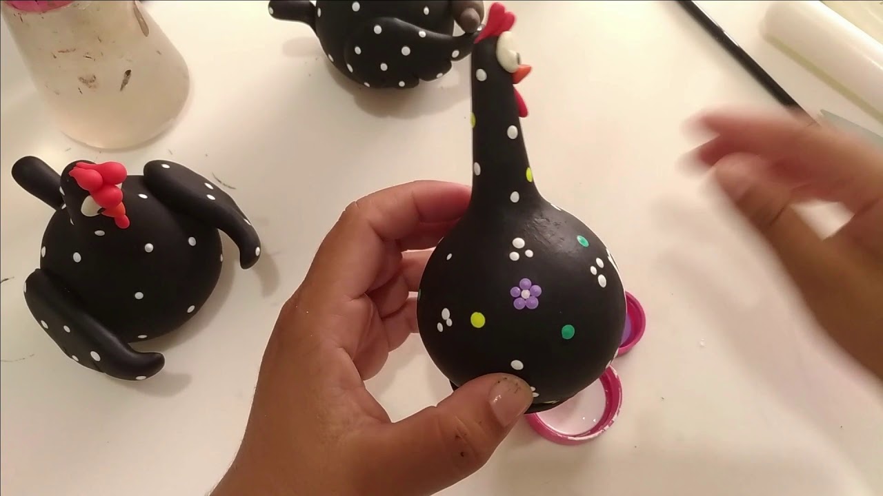 Curso Cabaça - Aula 04  Decoração das galinhas