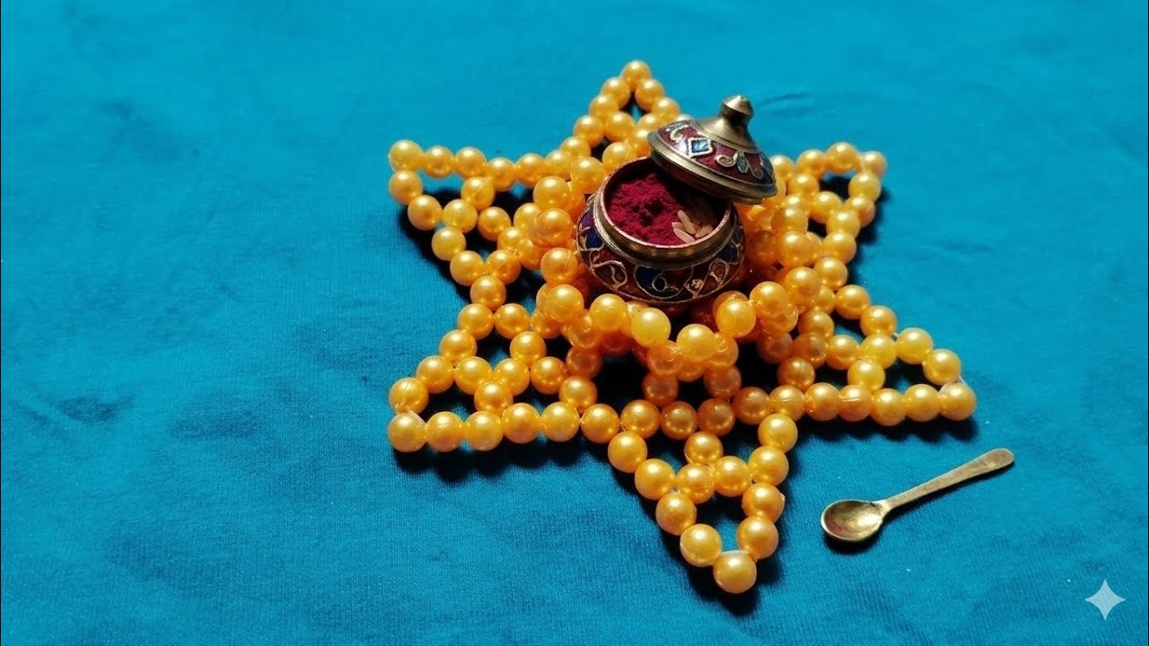 How to make beads beautiful kumkum stand #diy #khushart #diyhandmade 