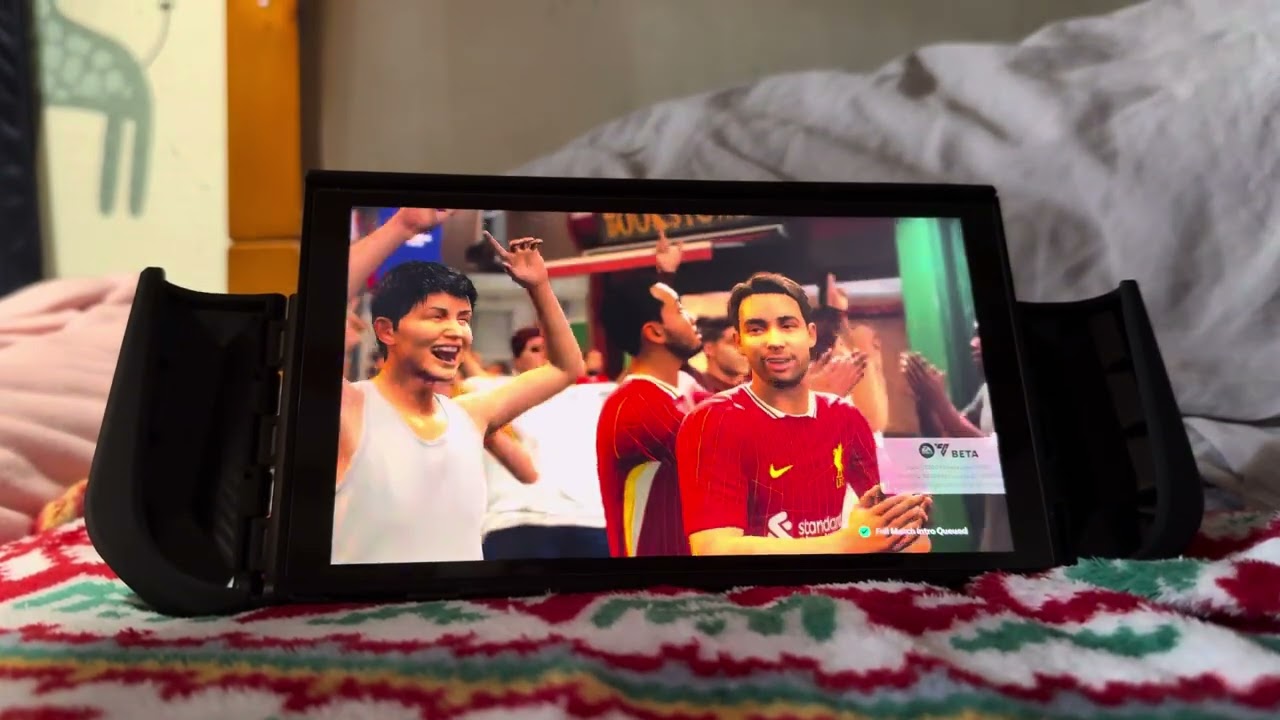 FC 26 handheld Nintendo Switch 2 More gameplay Real vs Liverpool. Hyper motion and grass shown. 