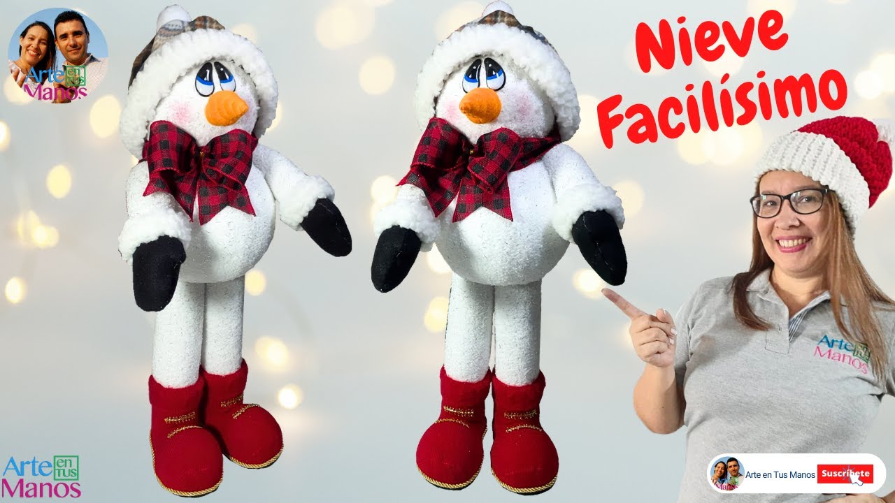 🔴Cómo Hacer MUÑECOS DE NIEVE, Tutorial Completo Con Arte en Tus Manos
