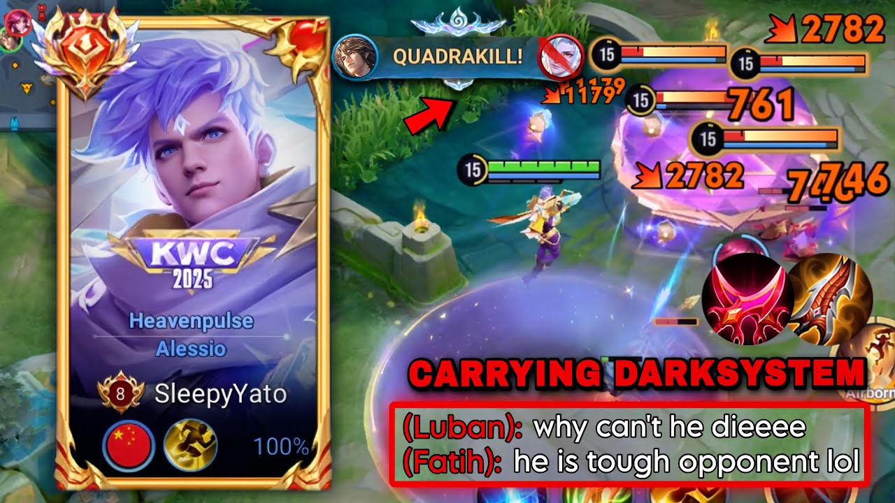 QUADRAKILL! ALESSIO HARD CARRYING 3 DARKSYSTEM TEAMMATES! | TOP 1 ALESSIO  BUILD & ARCANA