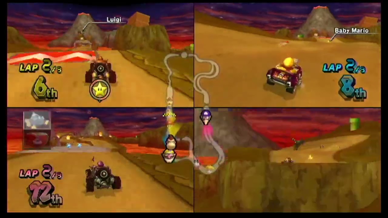 Mario Kart Wii 3 players race!