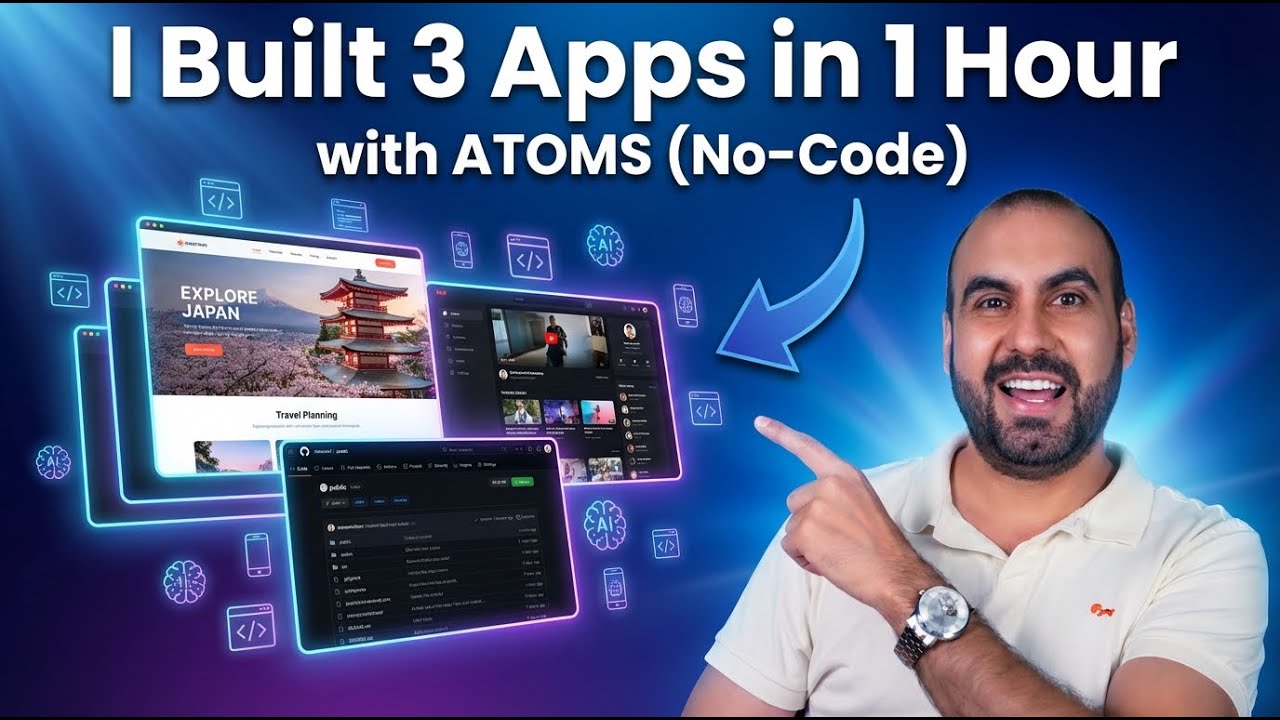 Я создал 3 приложения за 1 час с помощью ATOMS (конструктор приложений без кода на основе ИИ).