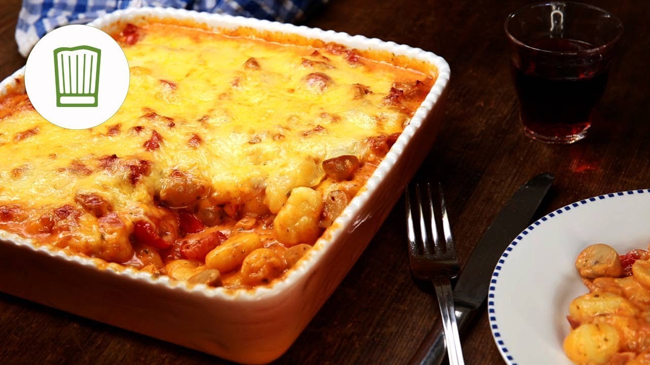 Gnocchi-Auflauf mit Schinken, Pilzen und Tomaten  | Chefkoch.de