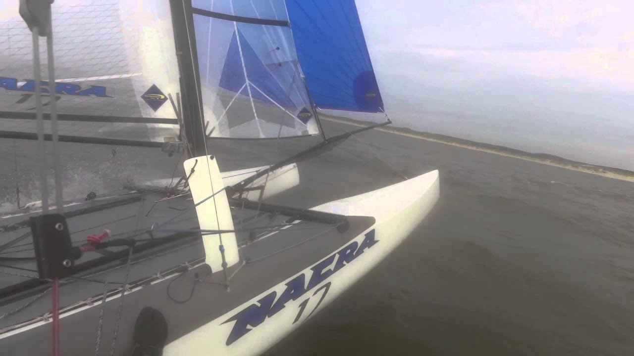 Nacra 17 mast test rotation arm and cunningham V1