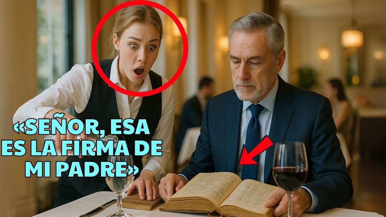 La camarera pobre: “Señor, esa es la firma de mi padre” — el CEO deja caer su copa impactado.