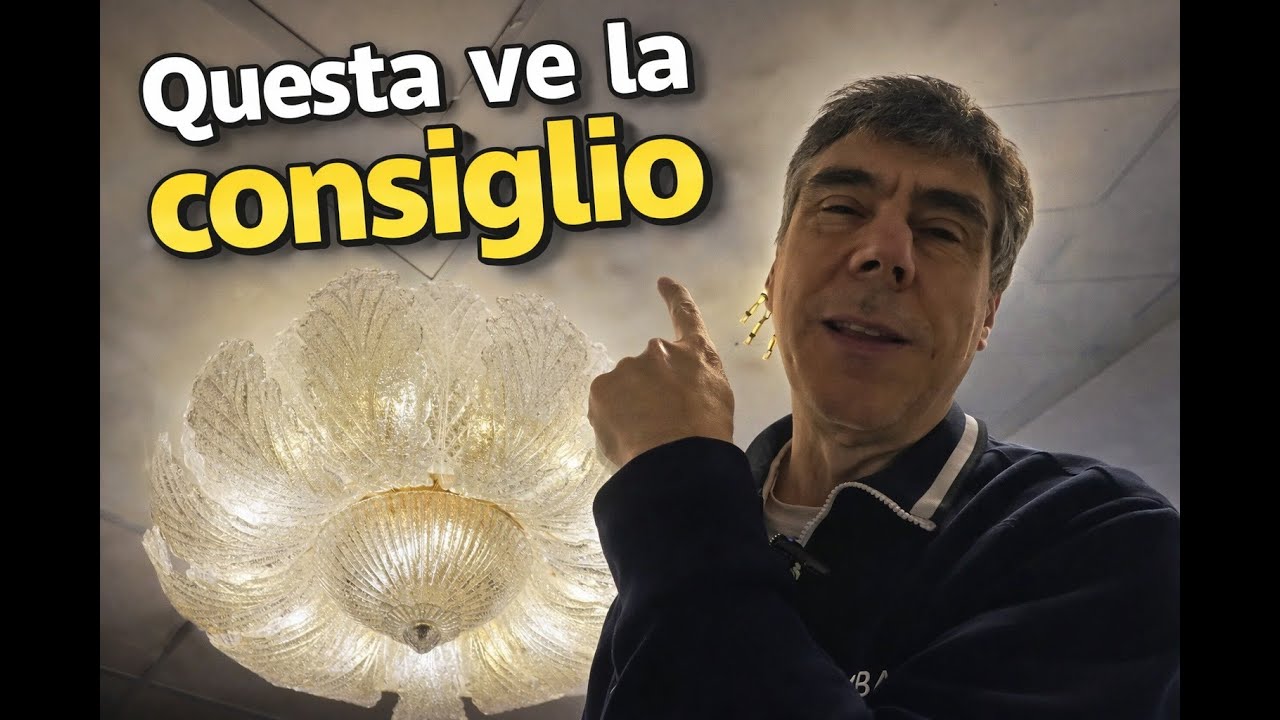 Plafoniera foglie vetro Murano