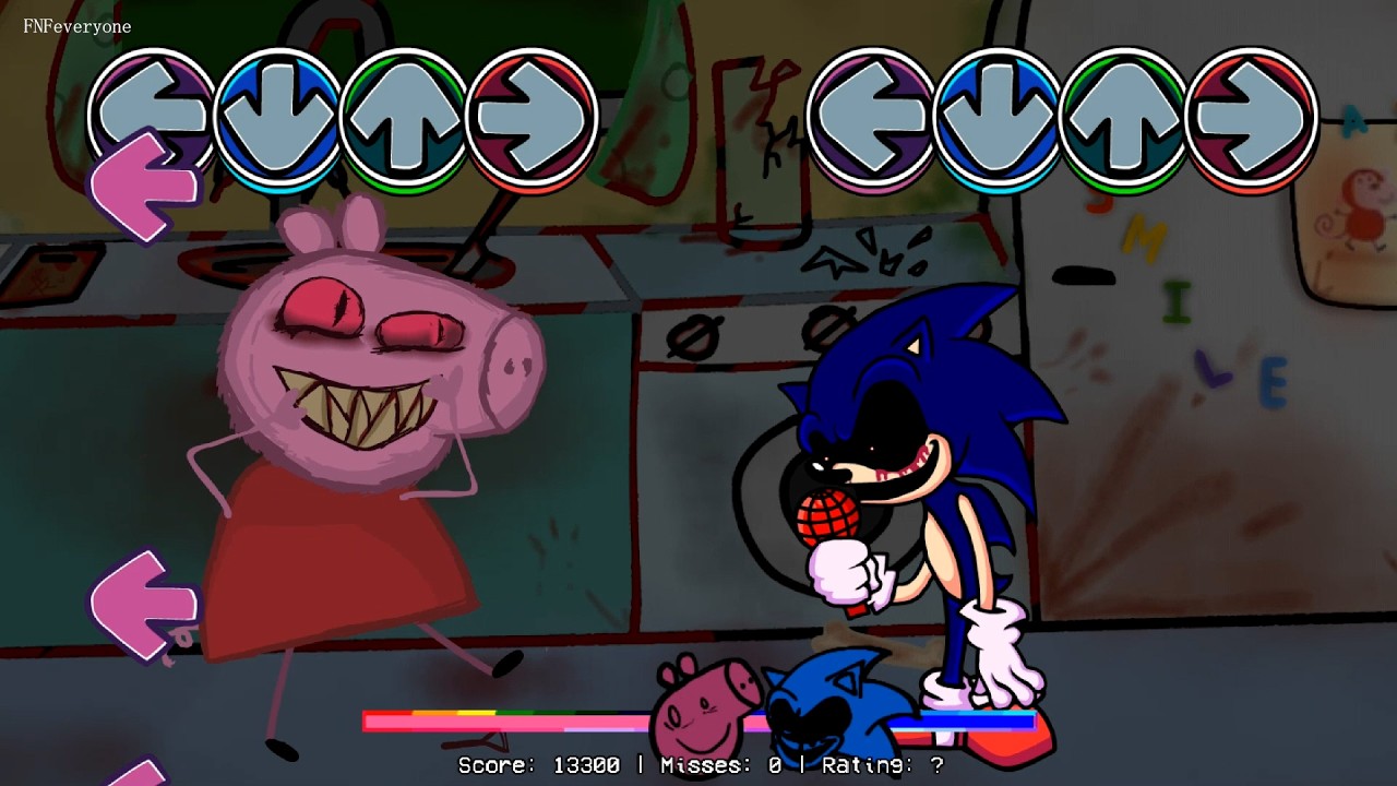 FNF Bacon but Rewrite & Sonic.EXE ALL VS Peppa ALL Sing it - Rewrite ROUND 2 Friday Night Funkin'