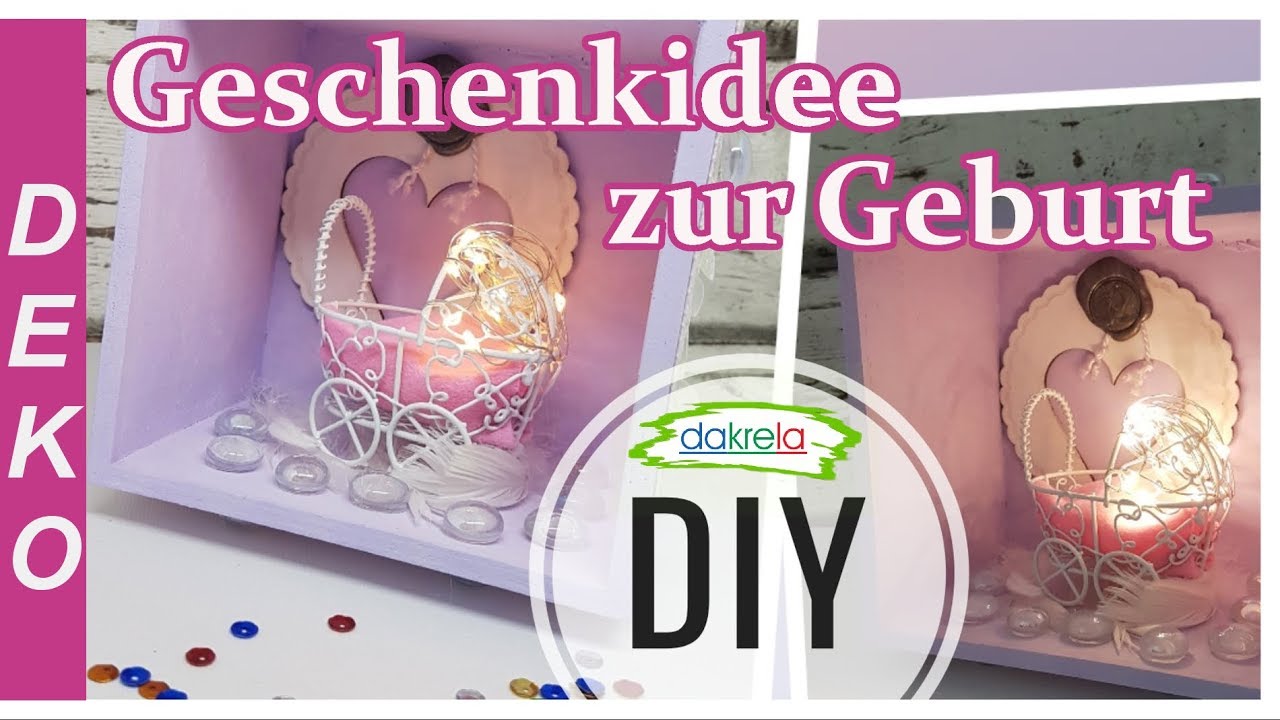 Geschenk & Deko zur Geburt / Babyparty / Taufe Mädchen DIY Miniatur [How to]  [ Anleitung | deutsch]