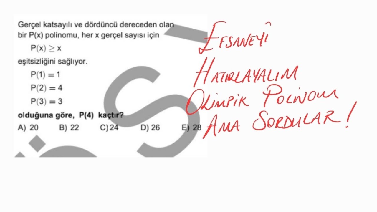 2021 Ayt Zor Polinom sorusu | Polinomların Kralı | Sormazlar Deme &ouml;ğren yanılma