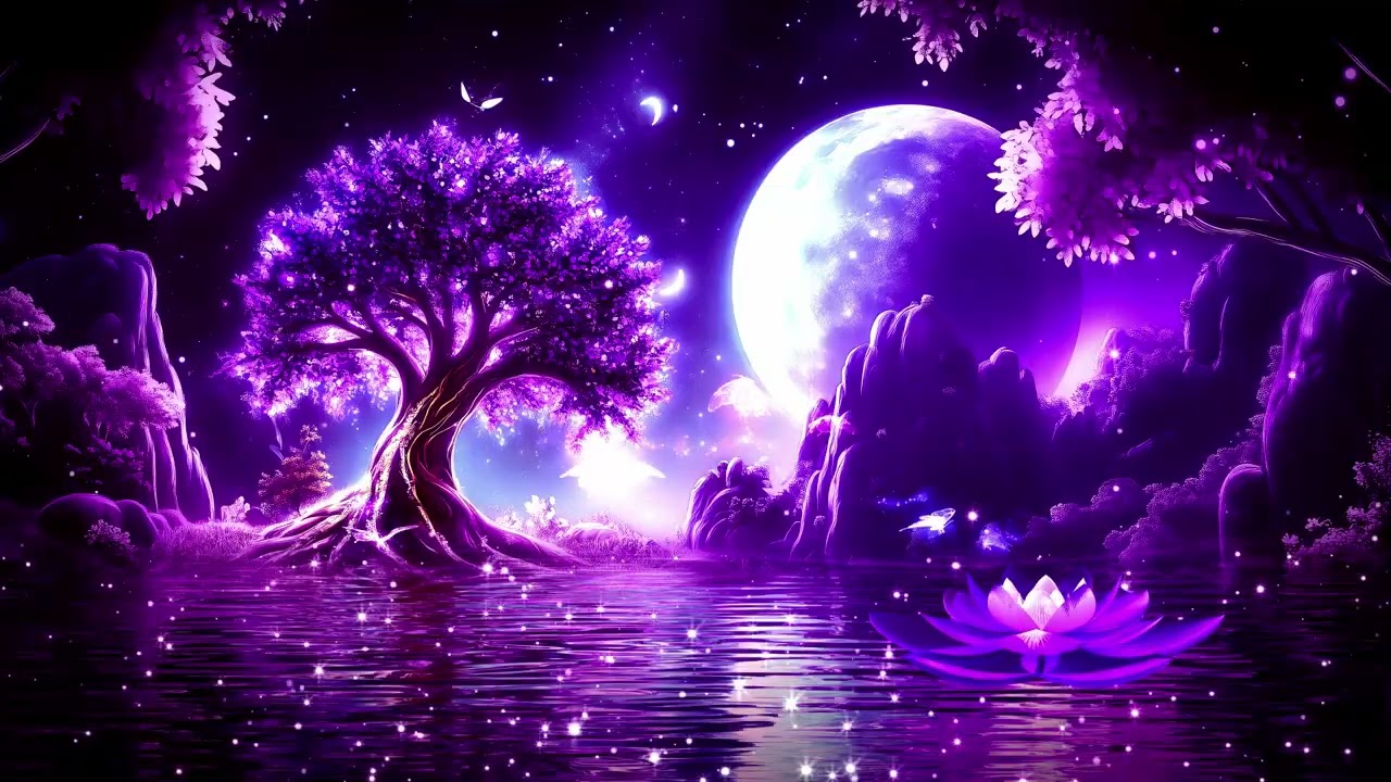 Heavenly Night 💜 Calm Magic Sleep Music ★ Peaceful Deep Sleeping