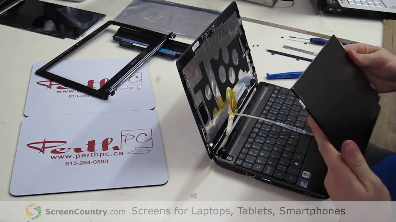 Laptop screen replacement (How to replace notebook LCD) [Acer Aspire One D257]