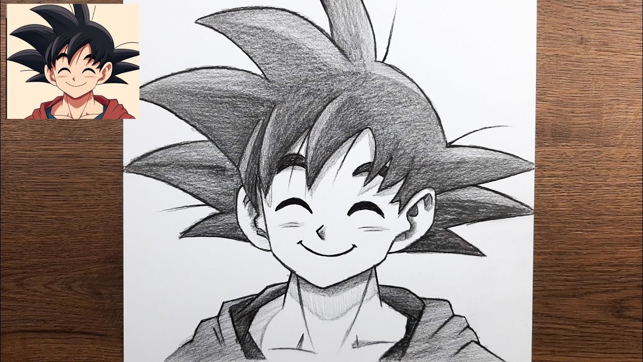 How to draw goku - Step by step anime drawing tutorial