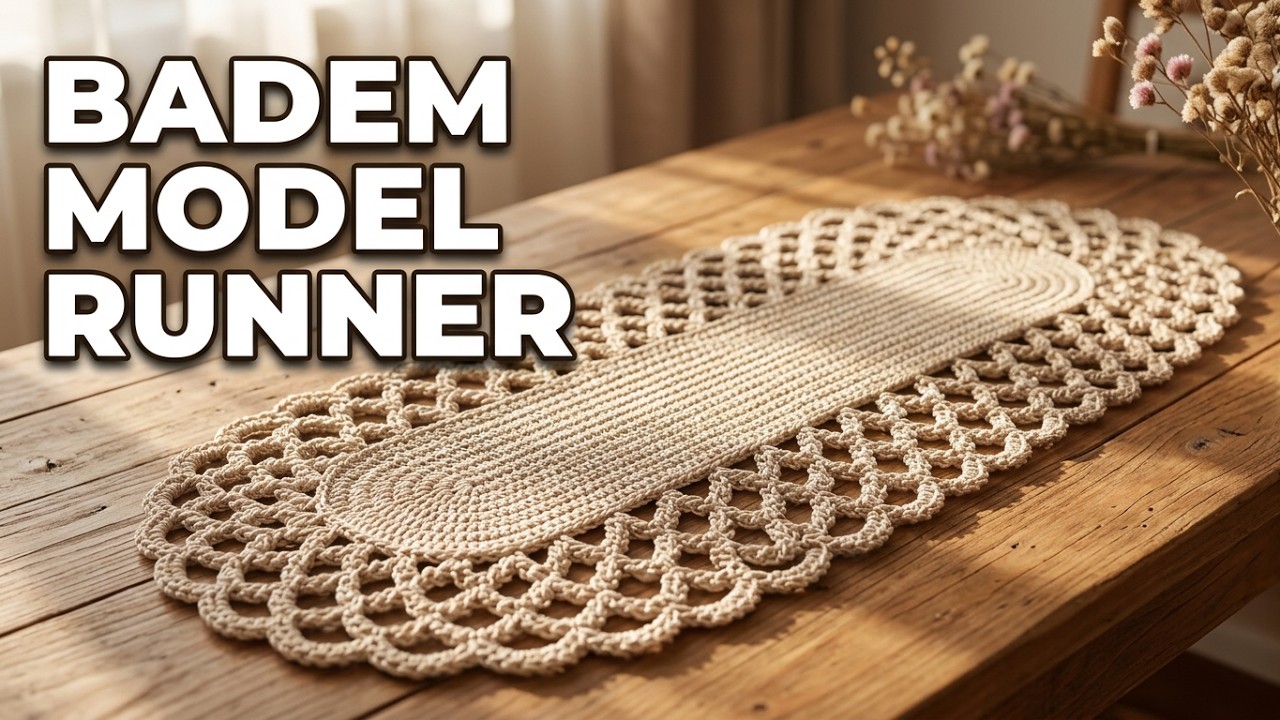 Badem model runner yapılışı / Almond model runner recipe #runner #handmade