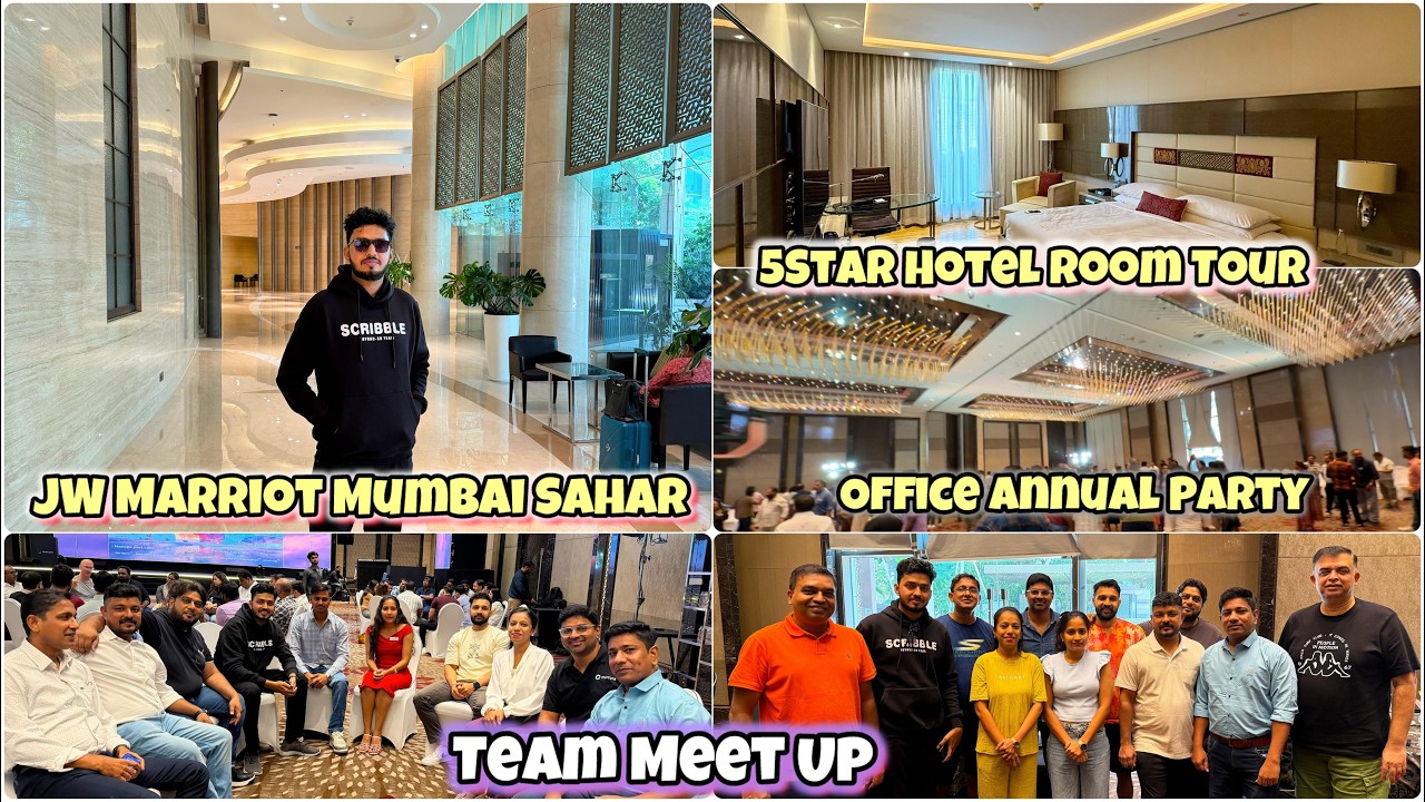 JW Marriott Mumbai Sahar😍 Office Annual Party🎉Colleagues Reunion, Fun & Stay😇P1- Atik & Heena Vlogs