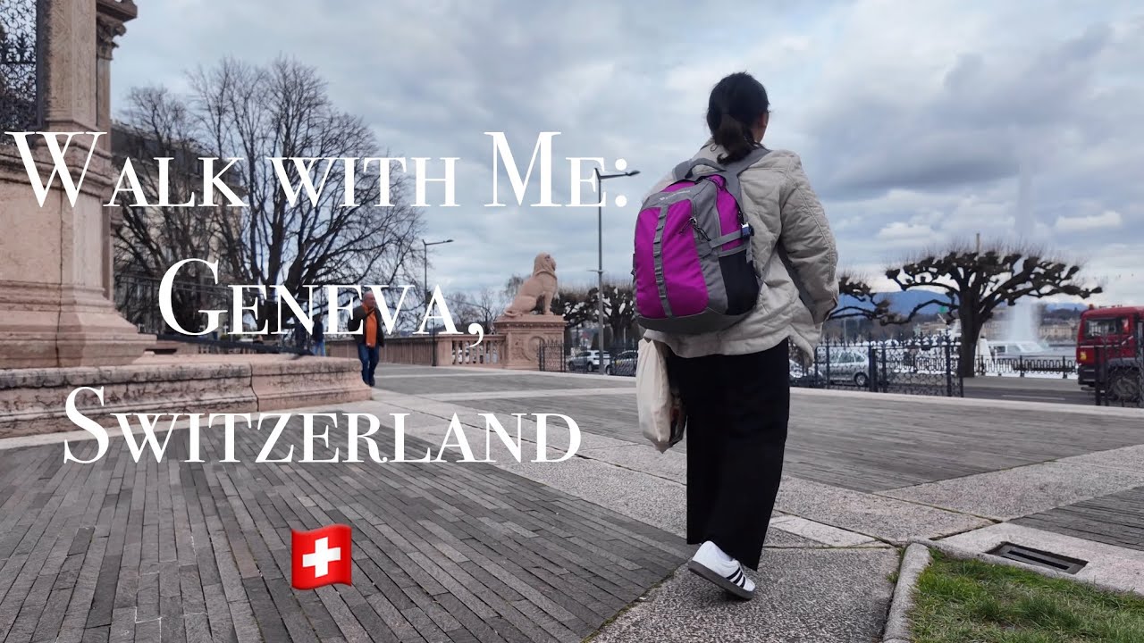Walk with me🚶‍♀️🎒: Geneva lake 🇨🇭from Geneva Train Station⛵️