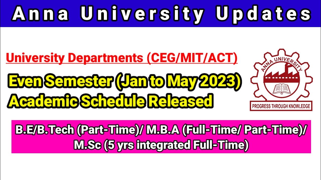 Anna University Even Semester academic schedule released #anbarivu #annauniversity #academicschedule