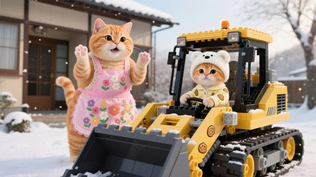 Ginger Kitten Builds a LEGO Snow Cleaner, Making Mama Cat Proud ❄️🚜🐱 | Funny Cat Videos