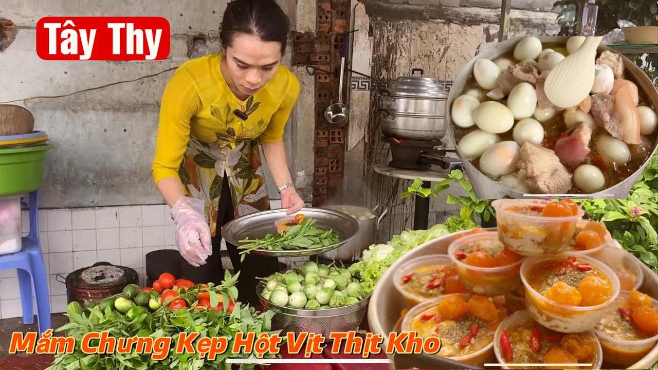 Đã Mắt Khi Tây Thy Làm Mắm Chưng Hột Vịt Thịt Kho Kẹp Rau Kiểu Miền Tây 